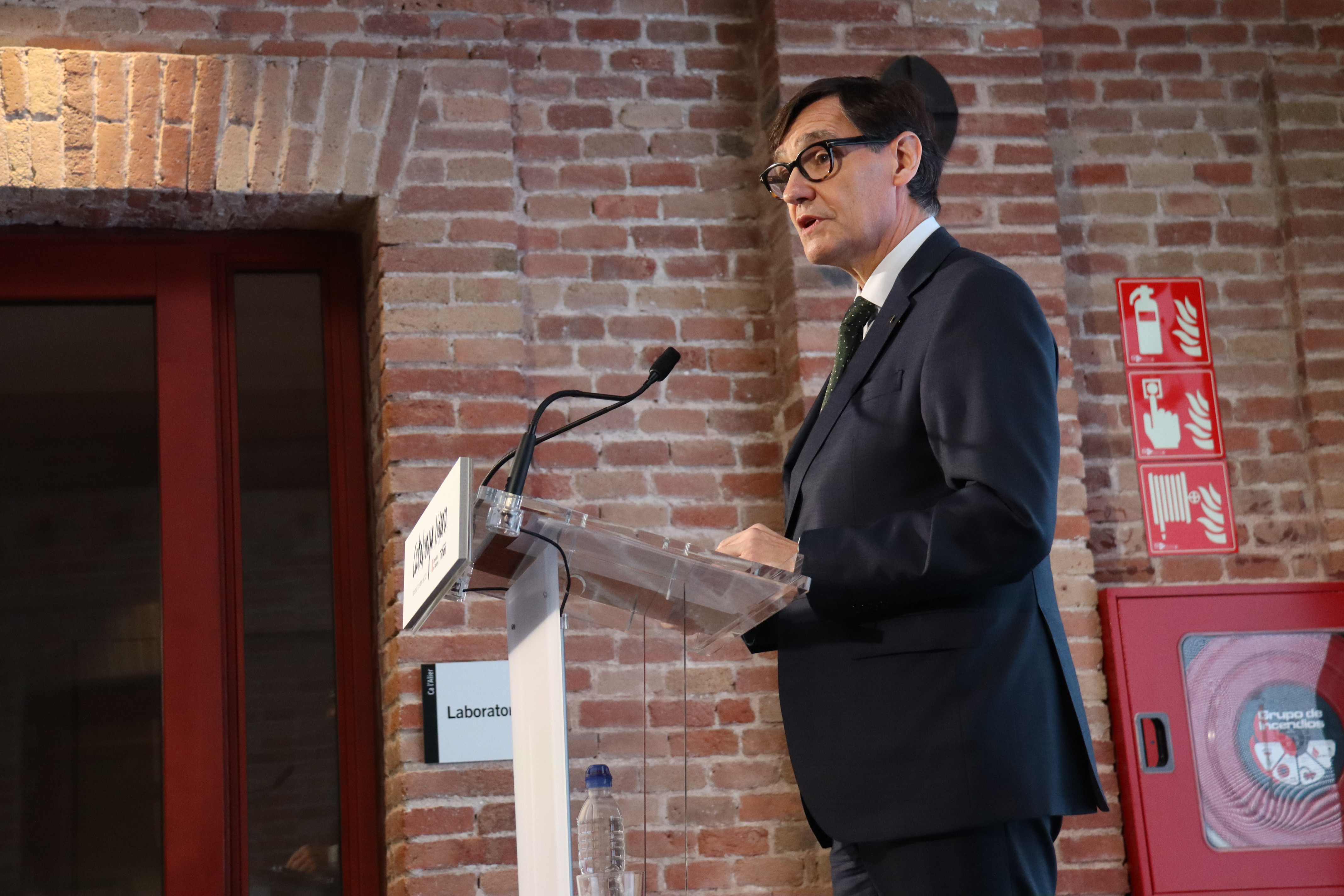 Catalan president Salvador Illa during the presentation