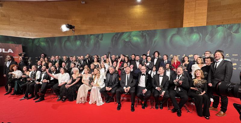 The 2025 Goya Awards winners after the ceremony held in the southern Spanish city of Granada in the early hours of February 9, 2025