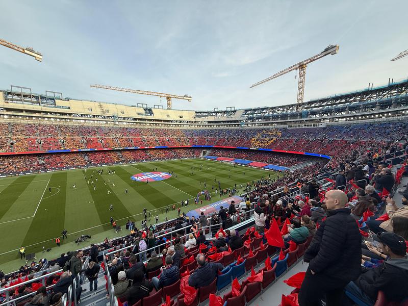 FC Barcelona's Camp Nou stadium shortly before kick-off in the La Liga match against Deportivo Alavés