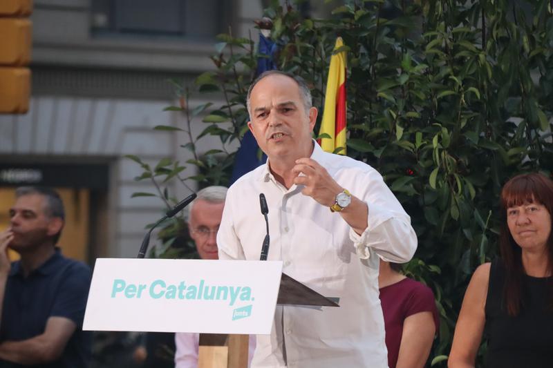 Pro-independence secretary general Jordi Turull during a speech on July 21, 2023