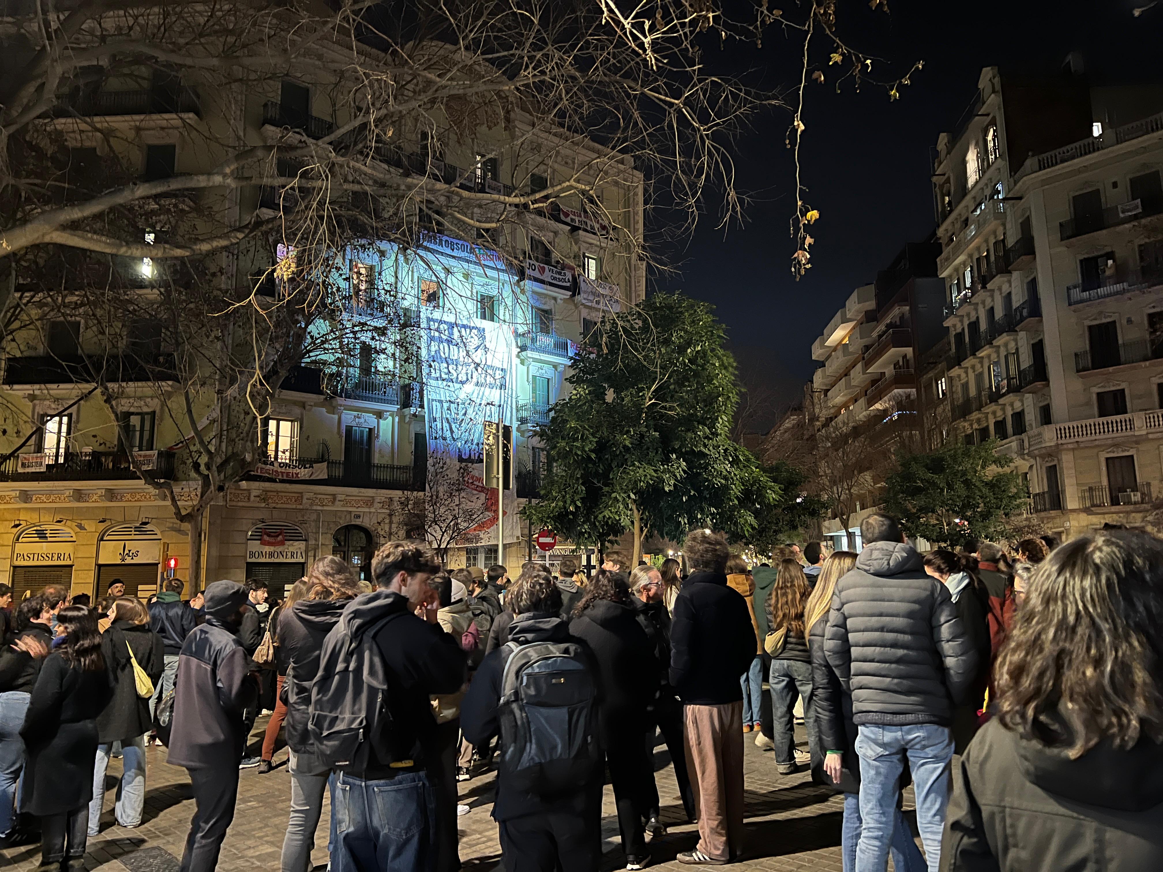 People gathered outside Casa Orsola