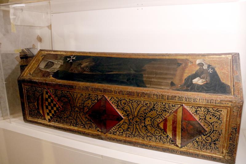 One of the tombs that was displayed at the Museum of Lleida, currently located at the Sixena Monastery