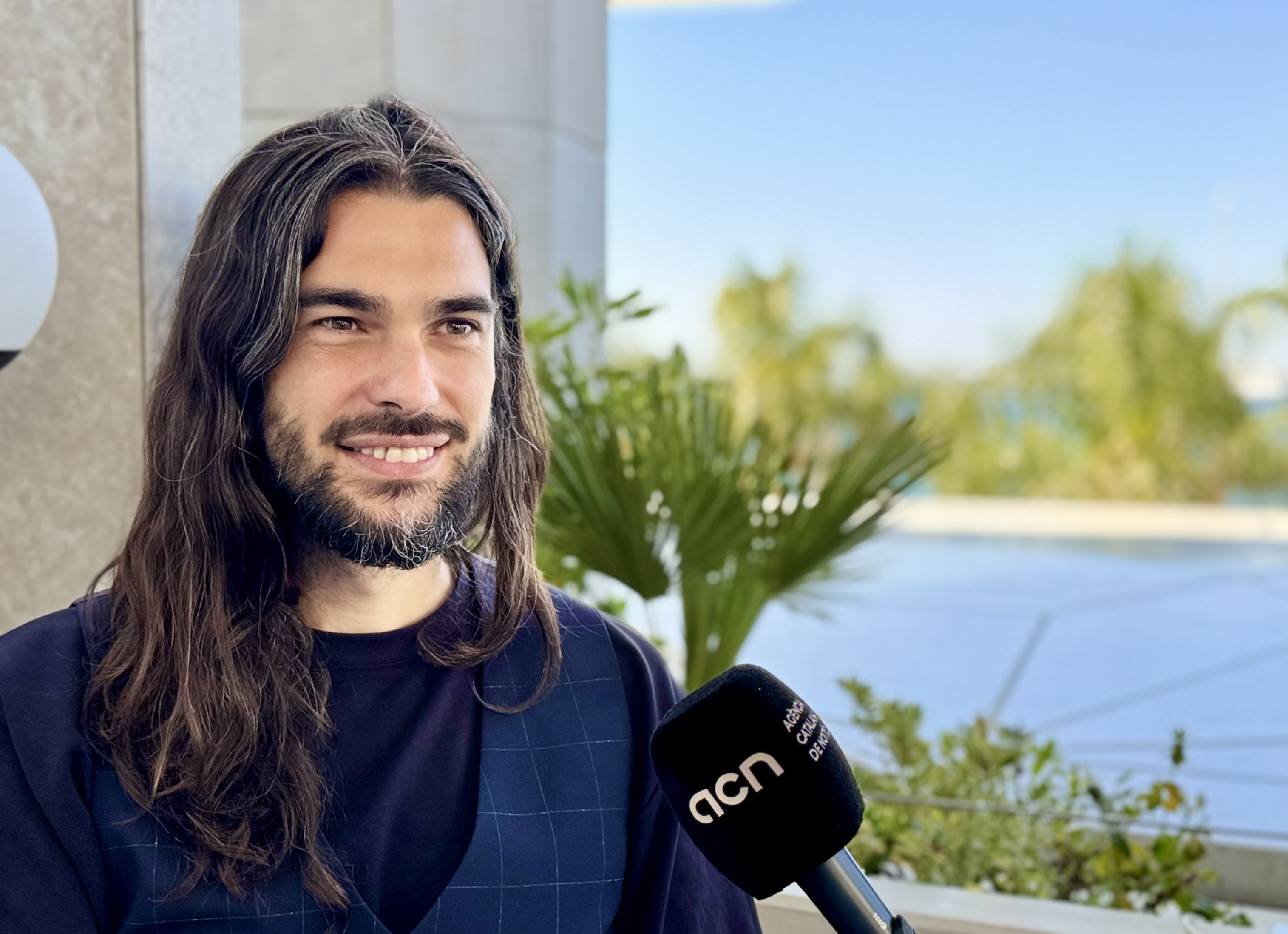 Director Oliver Laxe during the interview with ACN at the Cannes Film Festival.