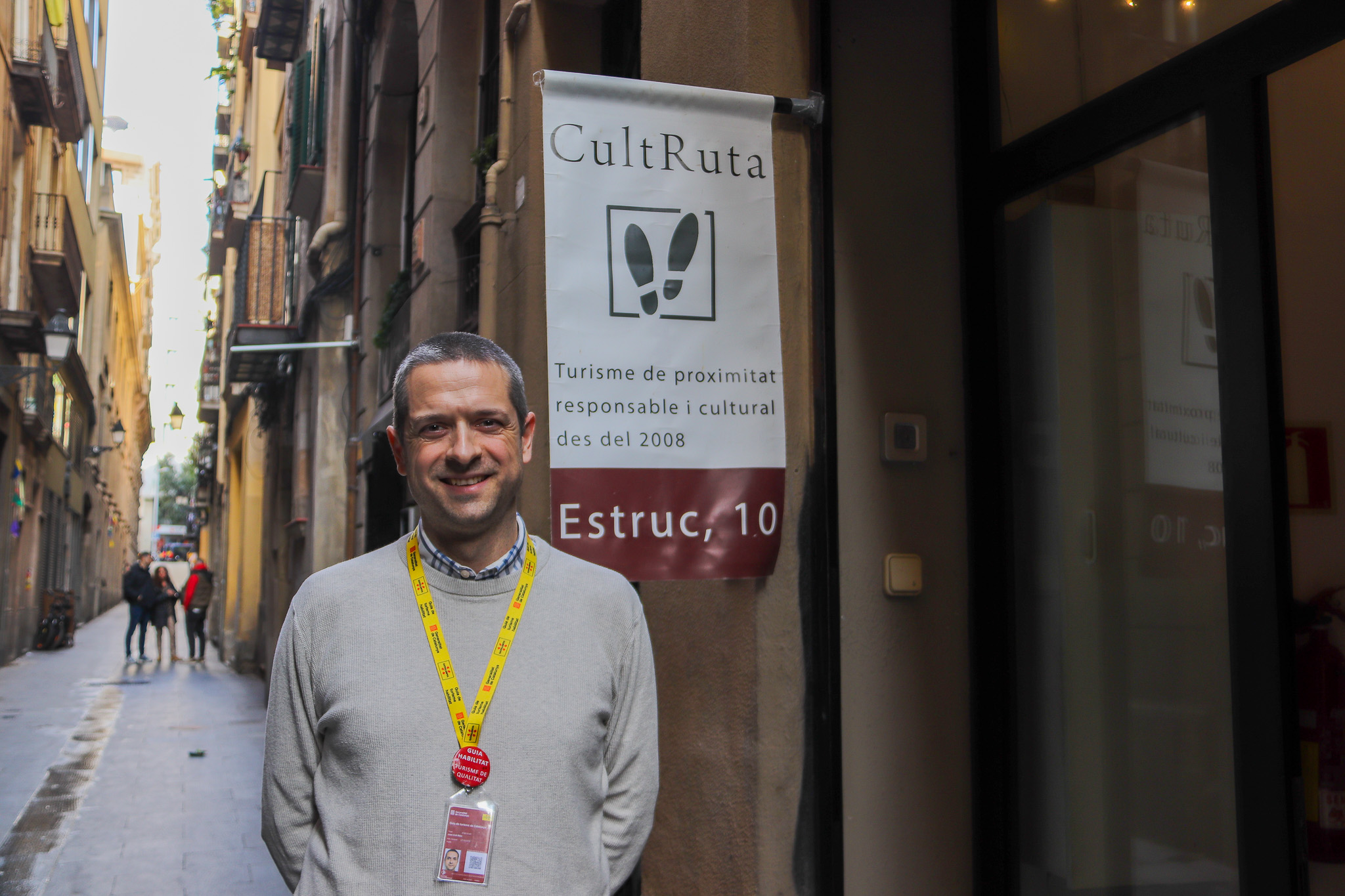 Director of CultRuta, Joan Coll Riba in front of the organisations office