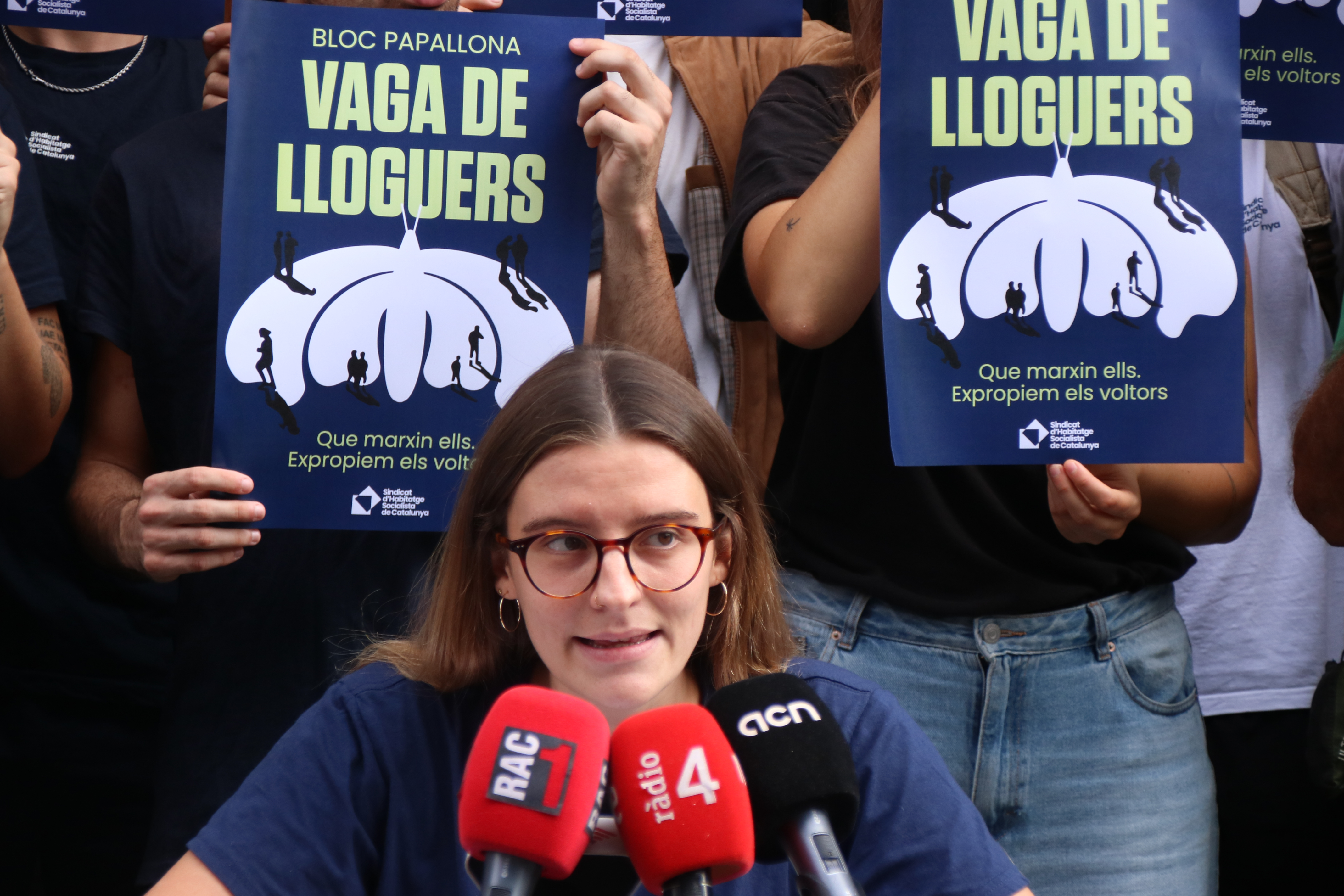 Anna Olestí, spokesperson for the Socialist Housing Union of Catalonia (SHSC) and a resident of the Papallona Block