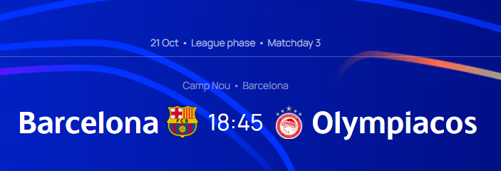 UEFA confirms Camp Nou as the stadium for the Barça-Olympiakos Champions League match on October 21