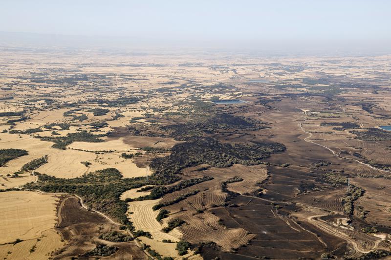 Perimeter of the Torrefeta i Florejacs wildfire from the sky