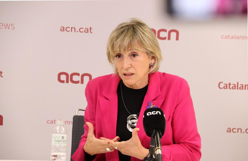 Former parliament speaker Carme Forcadell during an interview with the Catalan News Agency (ACN)