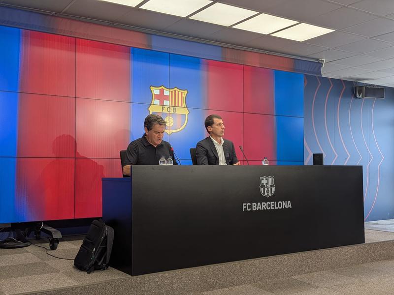 FC Barcelona Director of Professional Sports, Xavier O'Callaghan, in a press conference