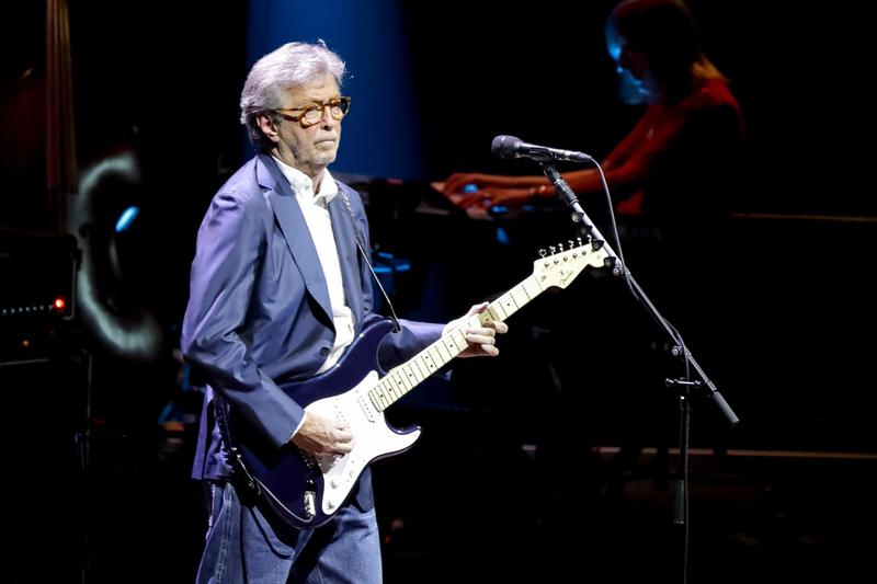 English guitarist and singer-songwriter Eric Clapton during a concert