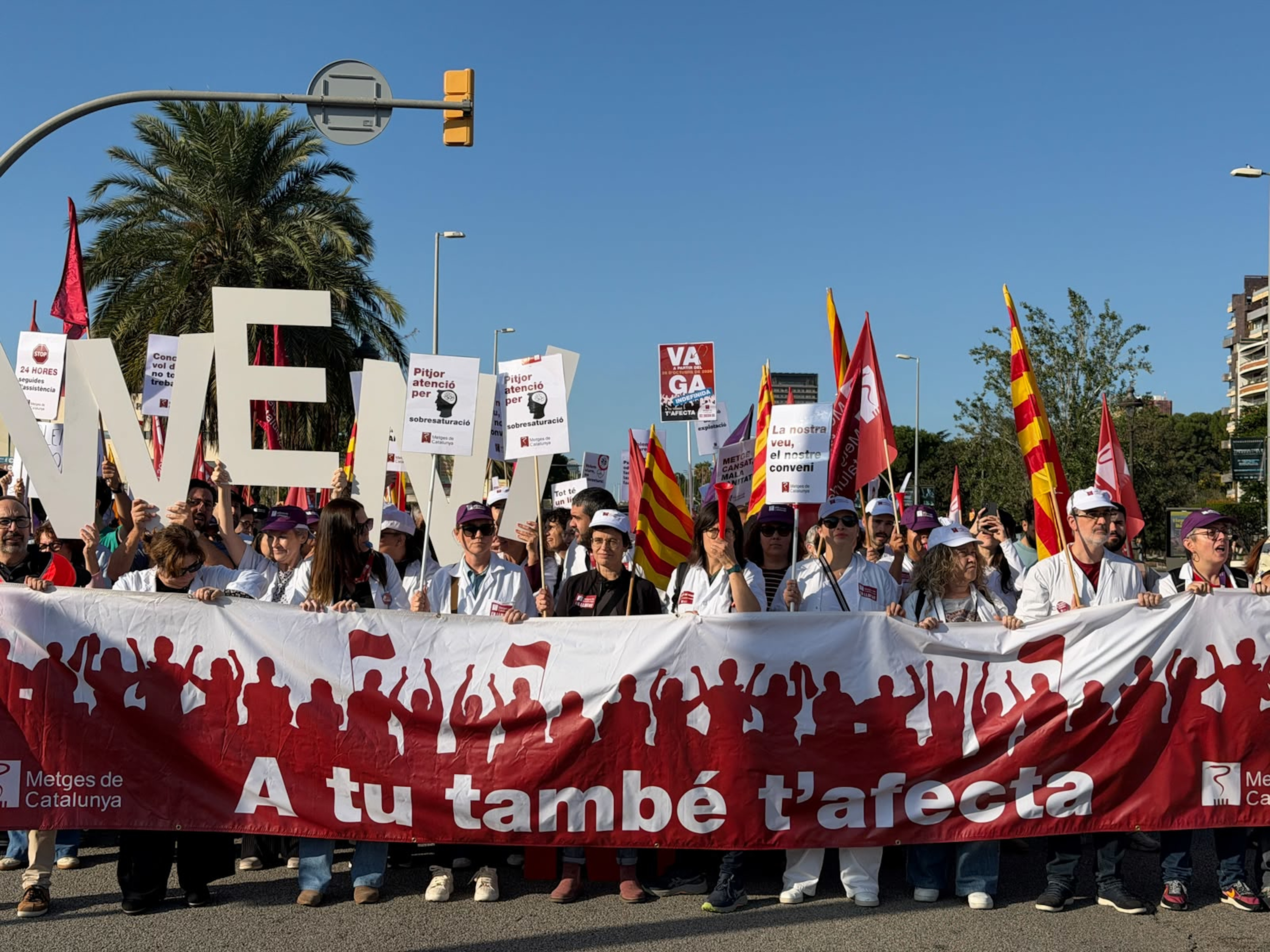 Doctors protesting in Barcelona