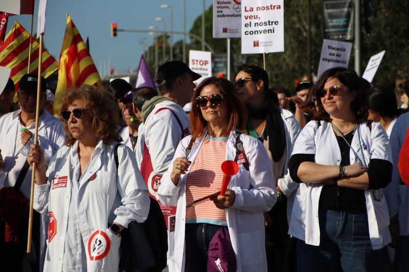 Doctors protesting in Barcelona