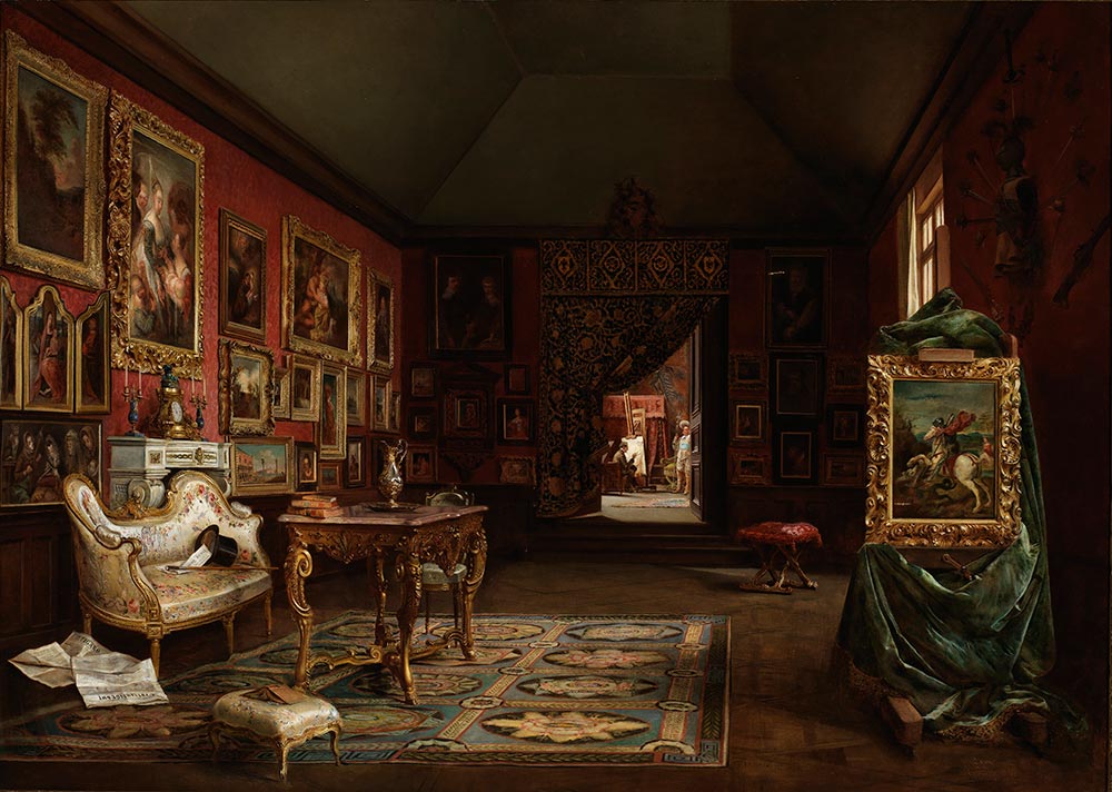 Ignaci León's work 'Studio of the painter', 1888