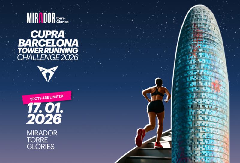 400 runners will race to reach the top of the Torre Glòries during the Cupra Barcelona Tower Running Challenge 2026 on January 17