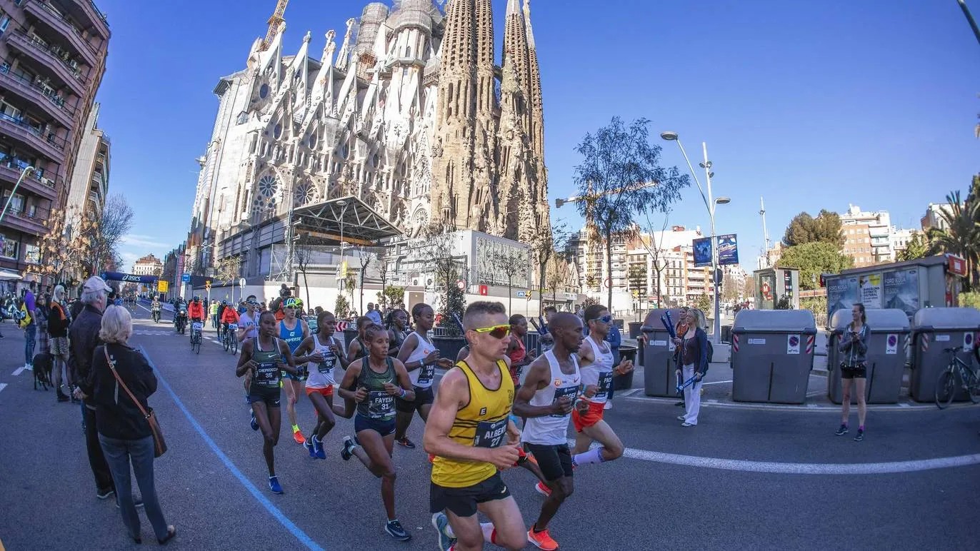 A shot of the Sagrada Familia during the Barcelona Marathon