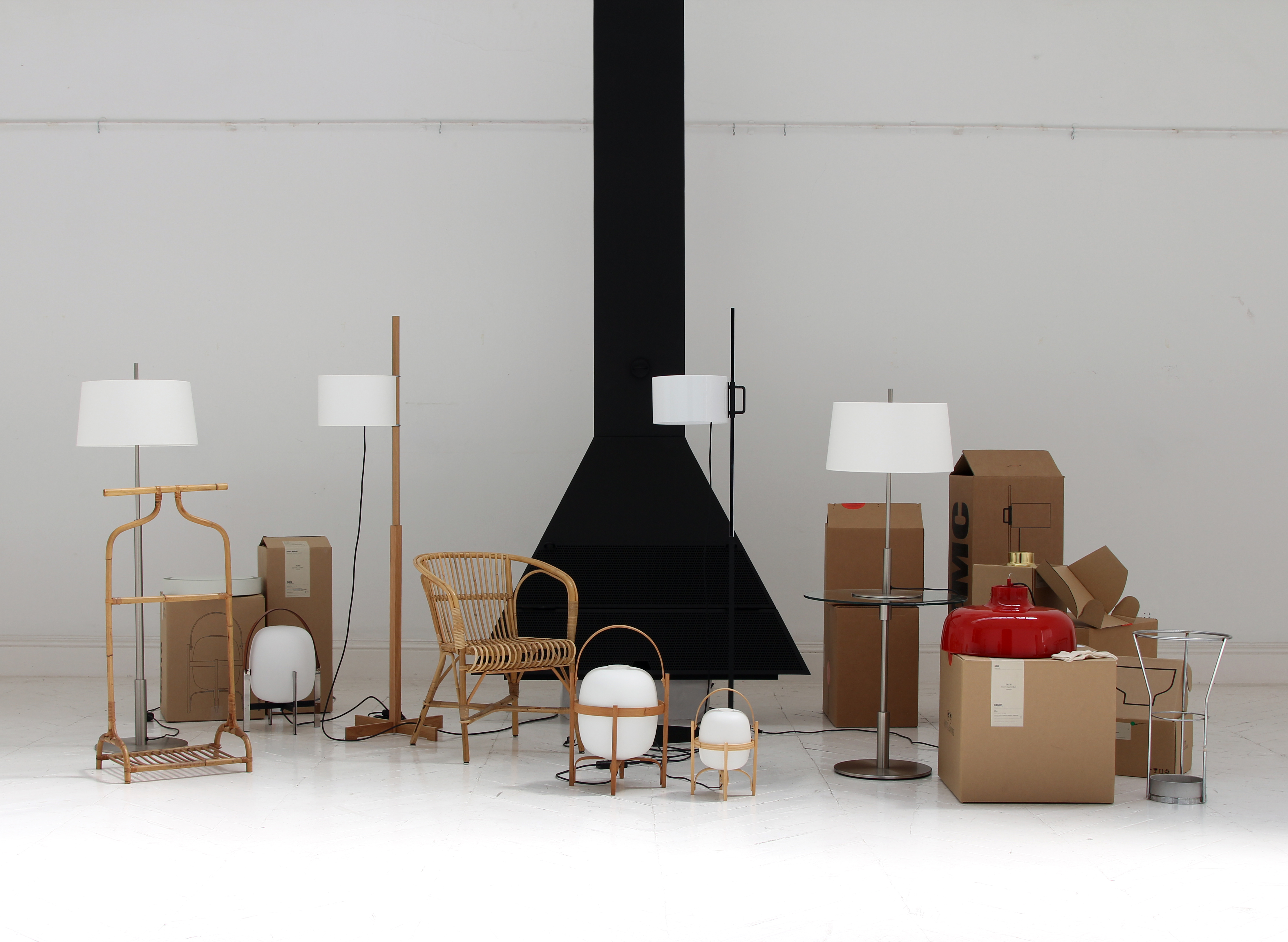 Furniture designed by Barcelona's Miguel Milá, a pre-industrial designer, exhibited at the D-Hub show