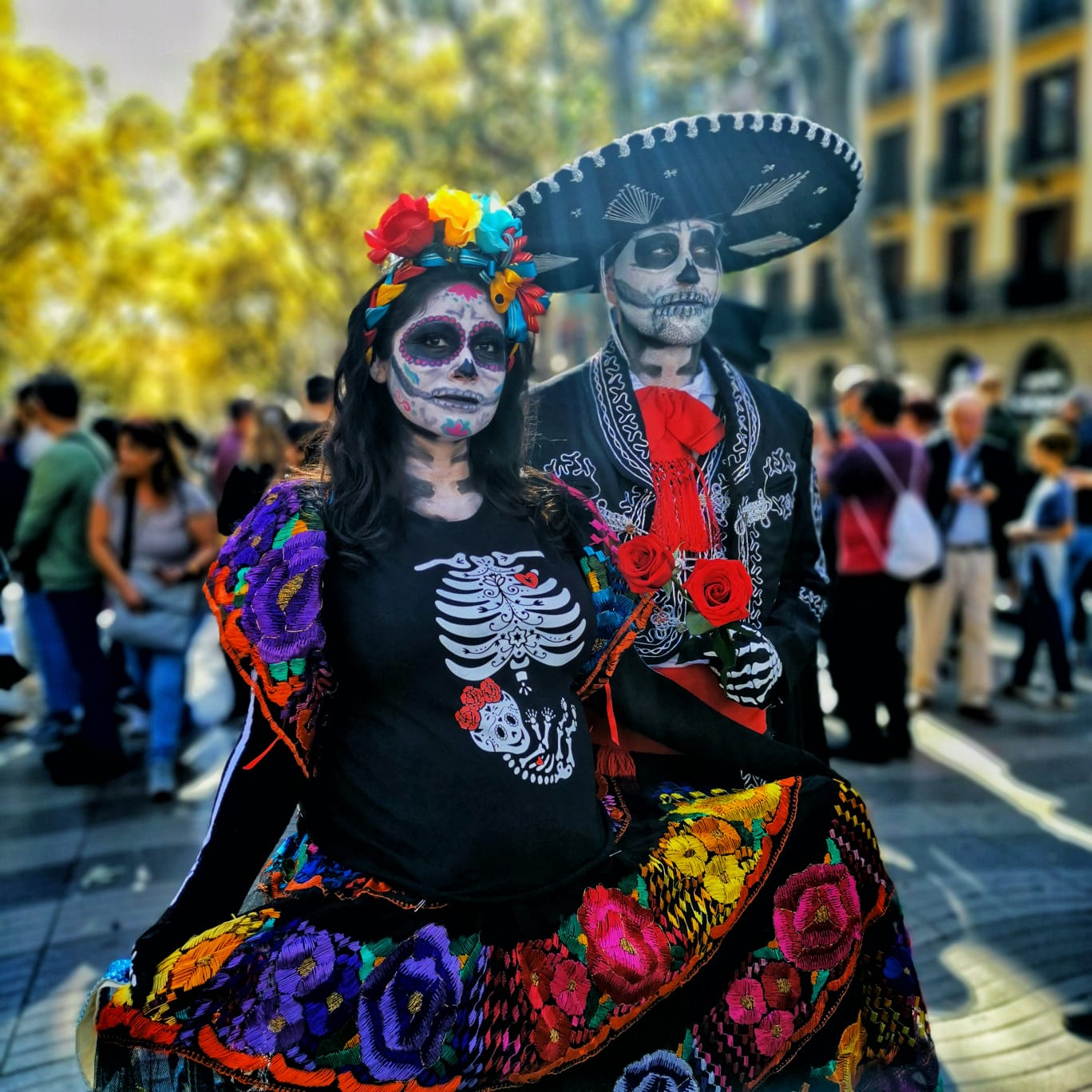 Traditional Mexican Day of the Dead parade