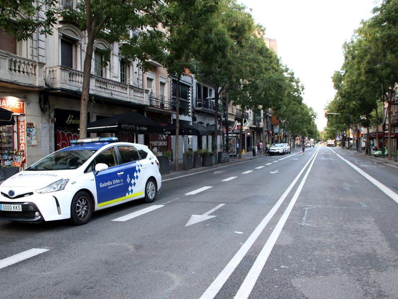 Barcelona's Creu Coberta street, near Plaça Espanya square