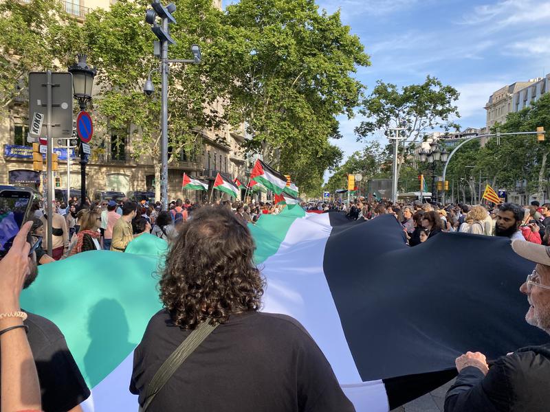 Pro-Palestine protest in Barcelona on May 27