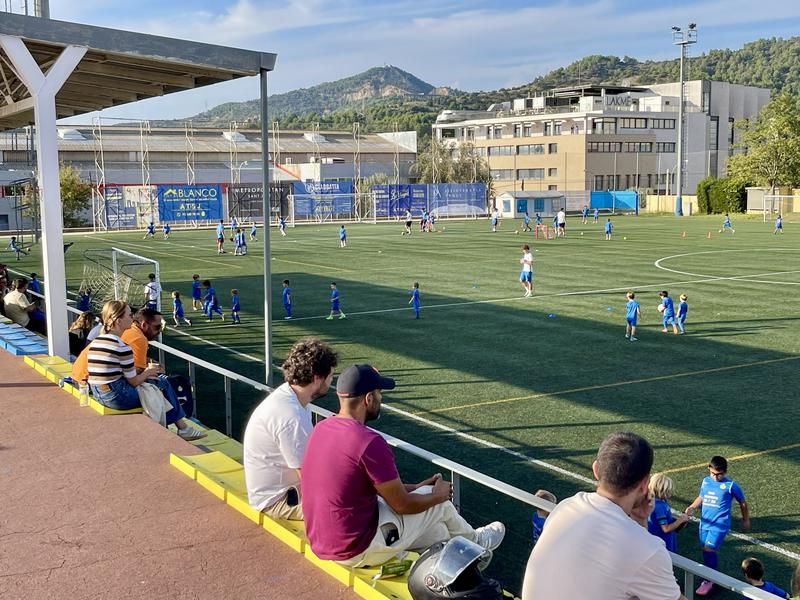 Parents watch on as children train at Atlètic Sant Just's facilities