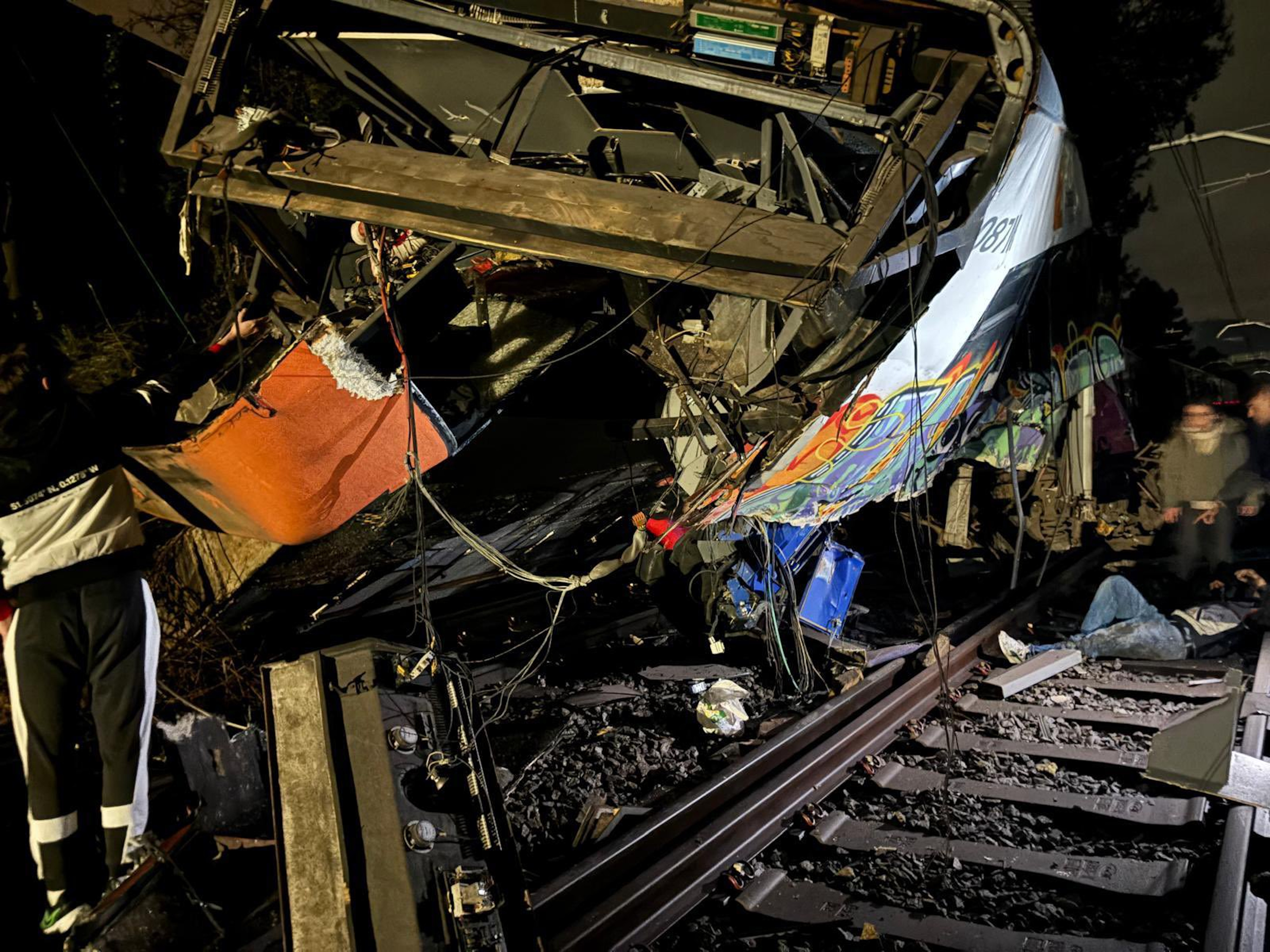 Imatge del tren accidentat a Gelida