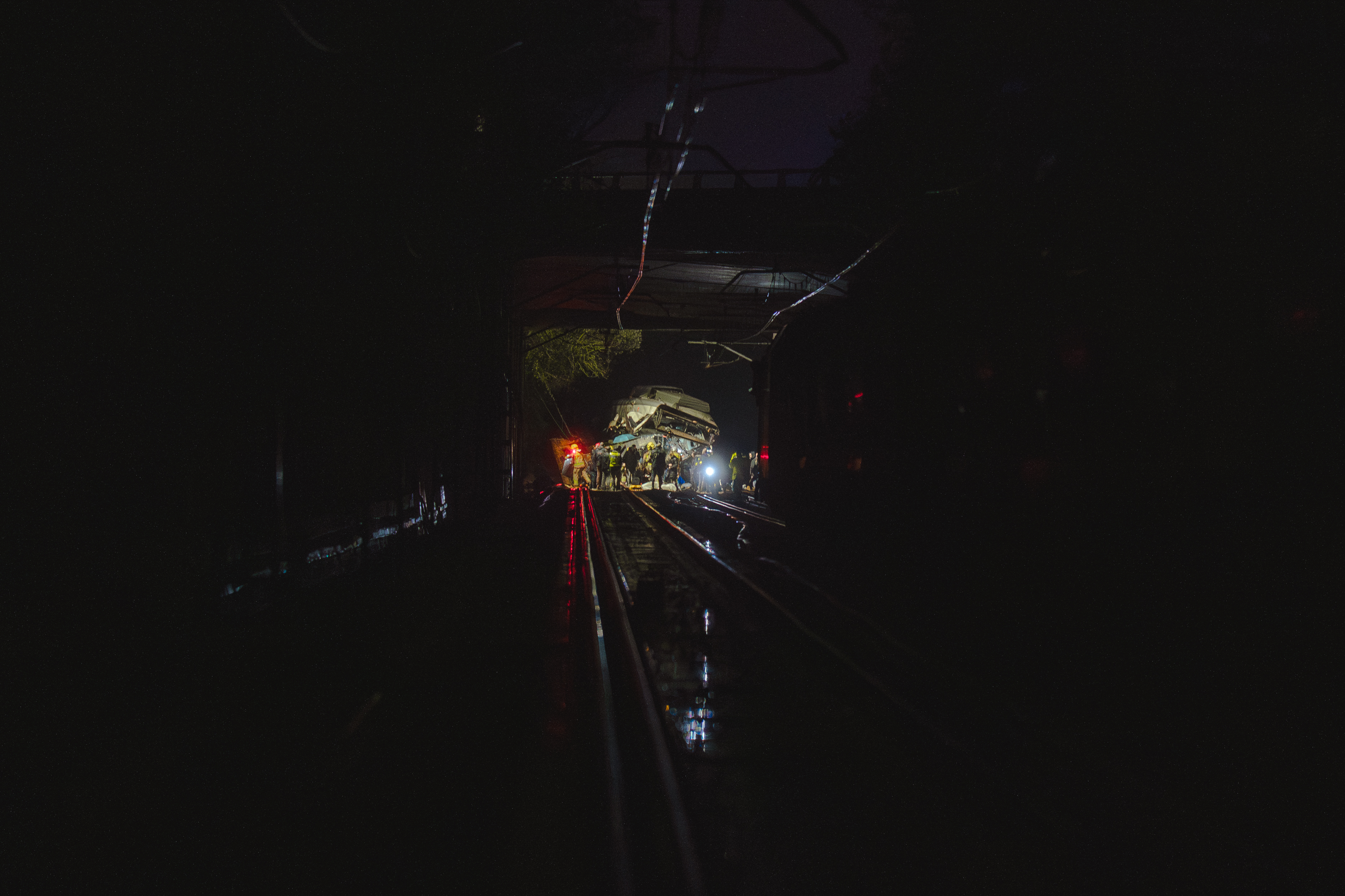 Imatge del tren accidentat a Gelida