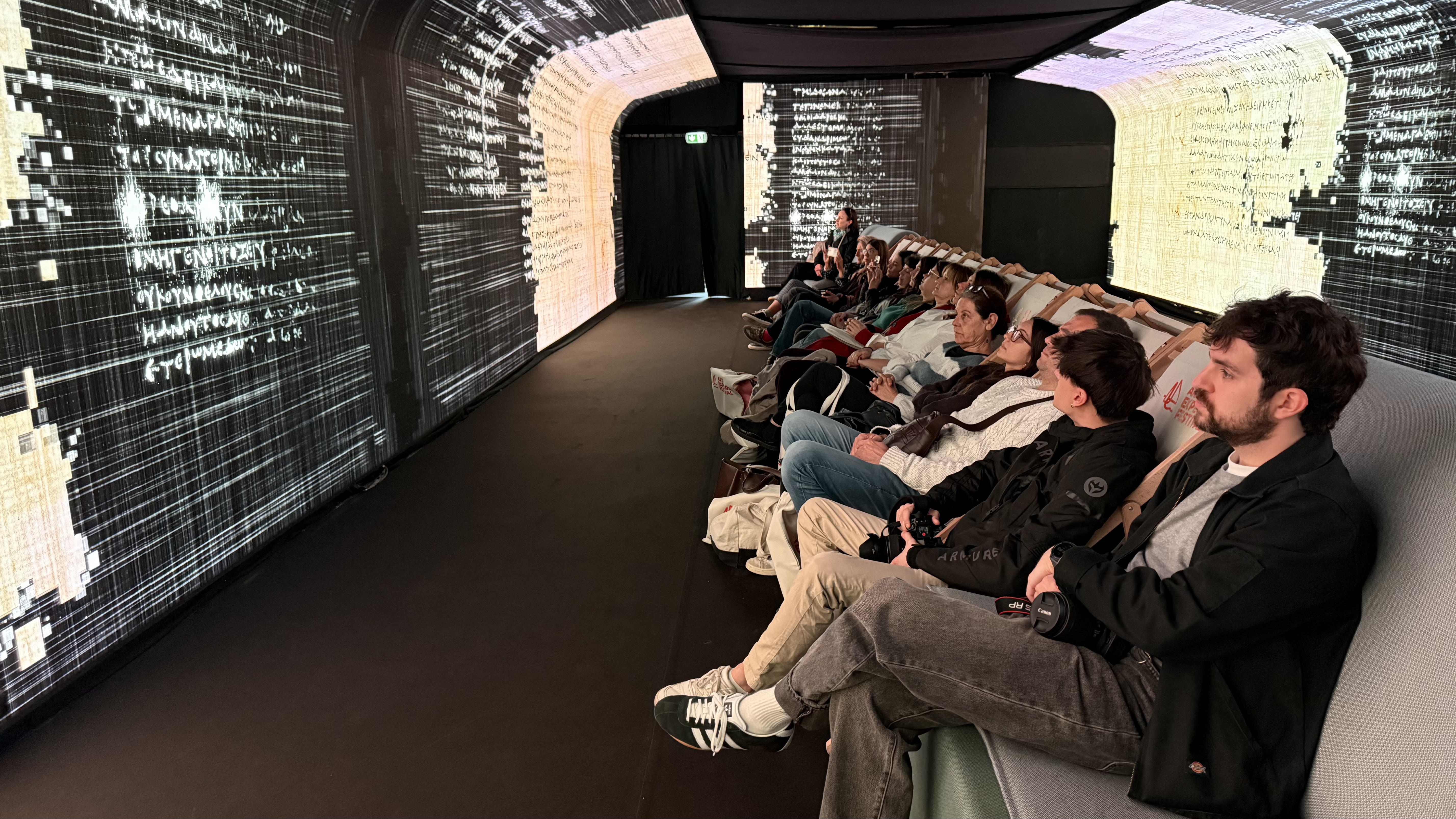 One of the large-format projection pieces at Art Explora