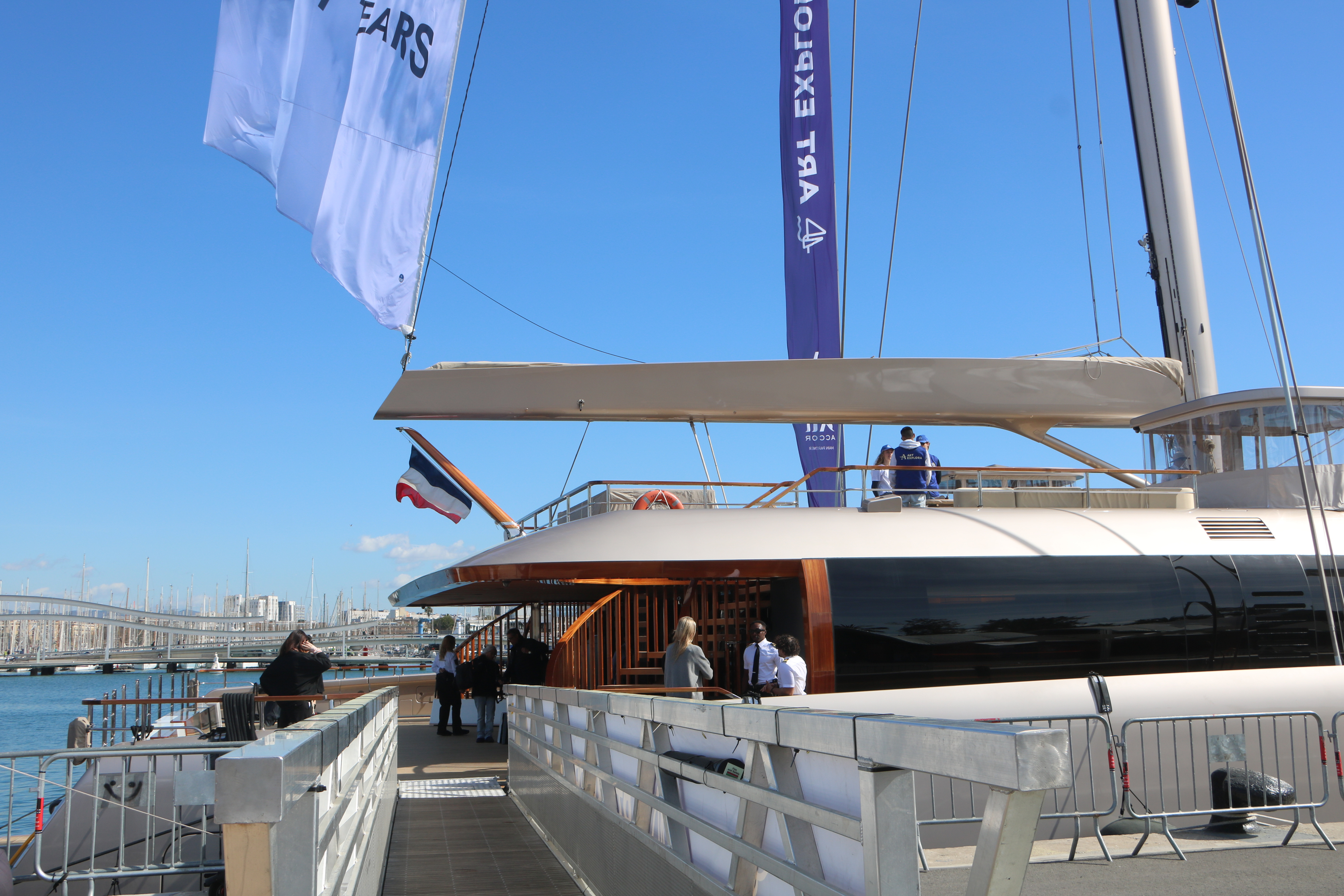 The Festival Art Explora ship museum docked at the Port de Barcelona