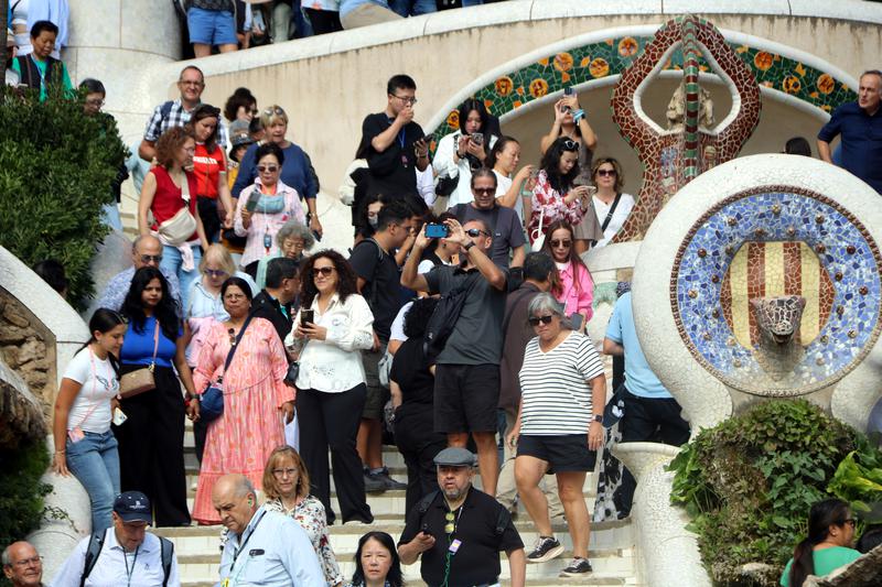 Visitors at Barcelona's Park Güell