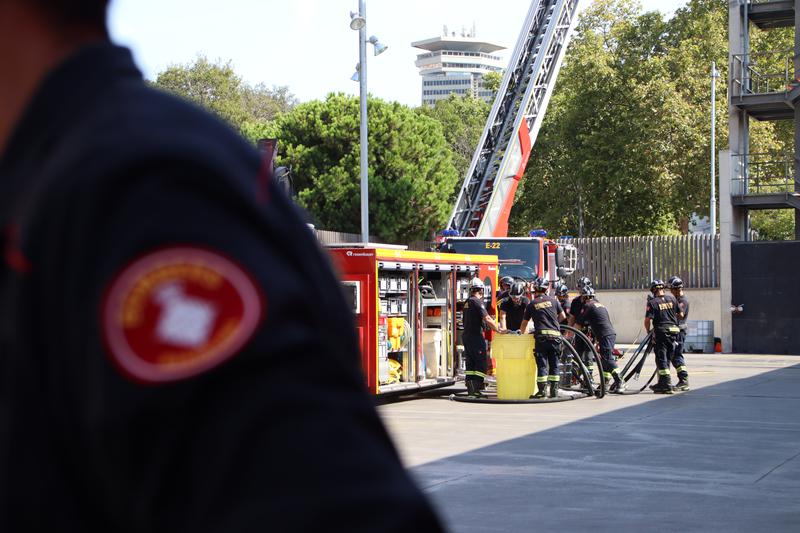 Barcelona firefighters in Montjuïc firefighters facilities