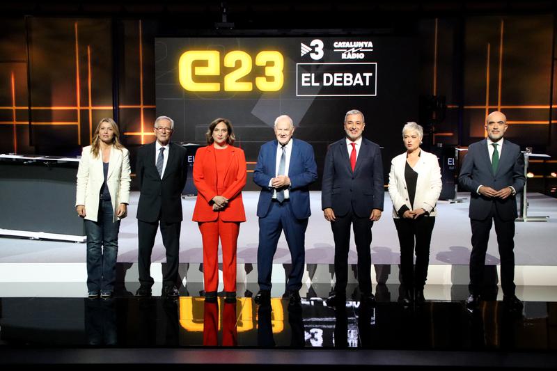The Barcelona mayoral race contenders in the May 2023 election before the Catalan public TV and radio debate 