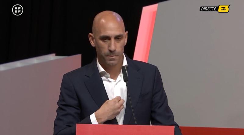 Luis Rubiales during his speech at the RFEF EGM on August 25, 2023