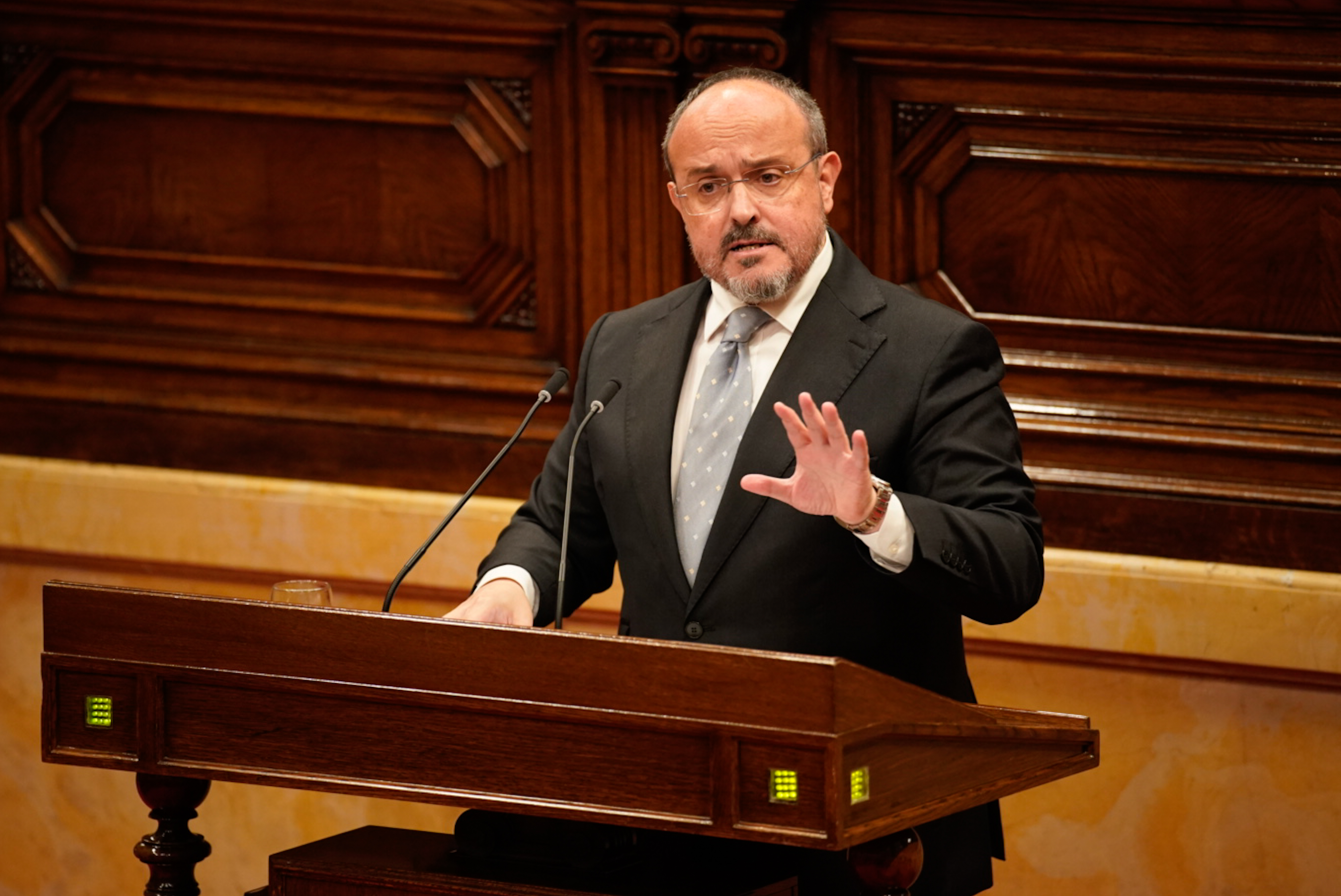 Leader of conservative People's Party in parliament, Alejandro Fernández, during the 2025 General Policy Debate