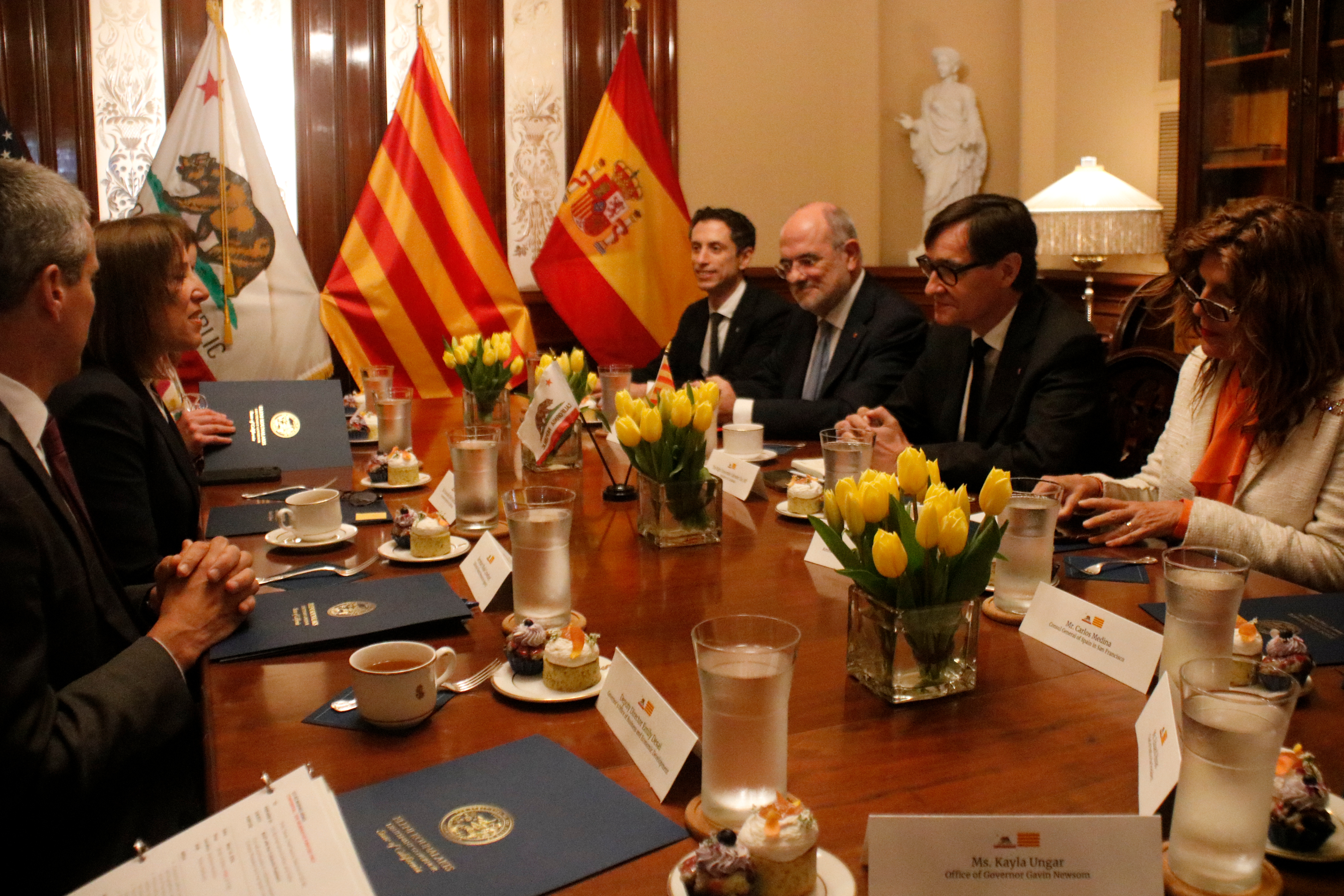 The meeting between the president of Catalonia and the vice-governor of California, Eleni Kounalakis
