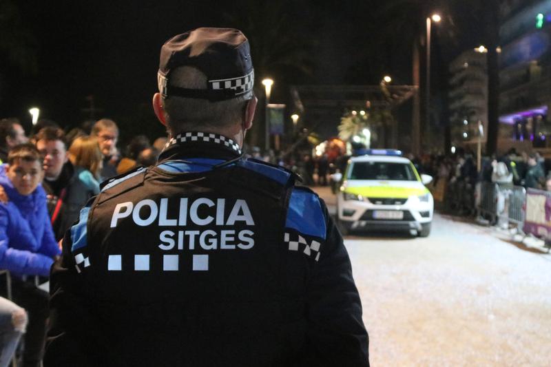 Sitges police during a Carnival parade