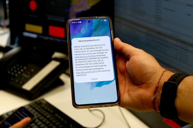 Message received during an ES-Alert drill in Tarragona