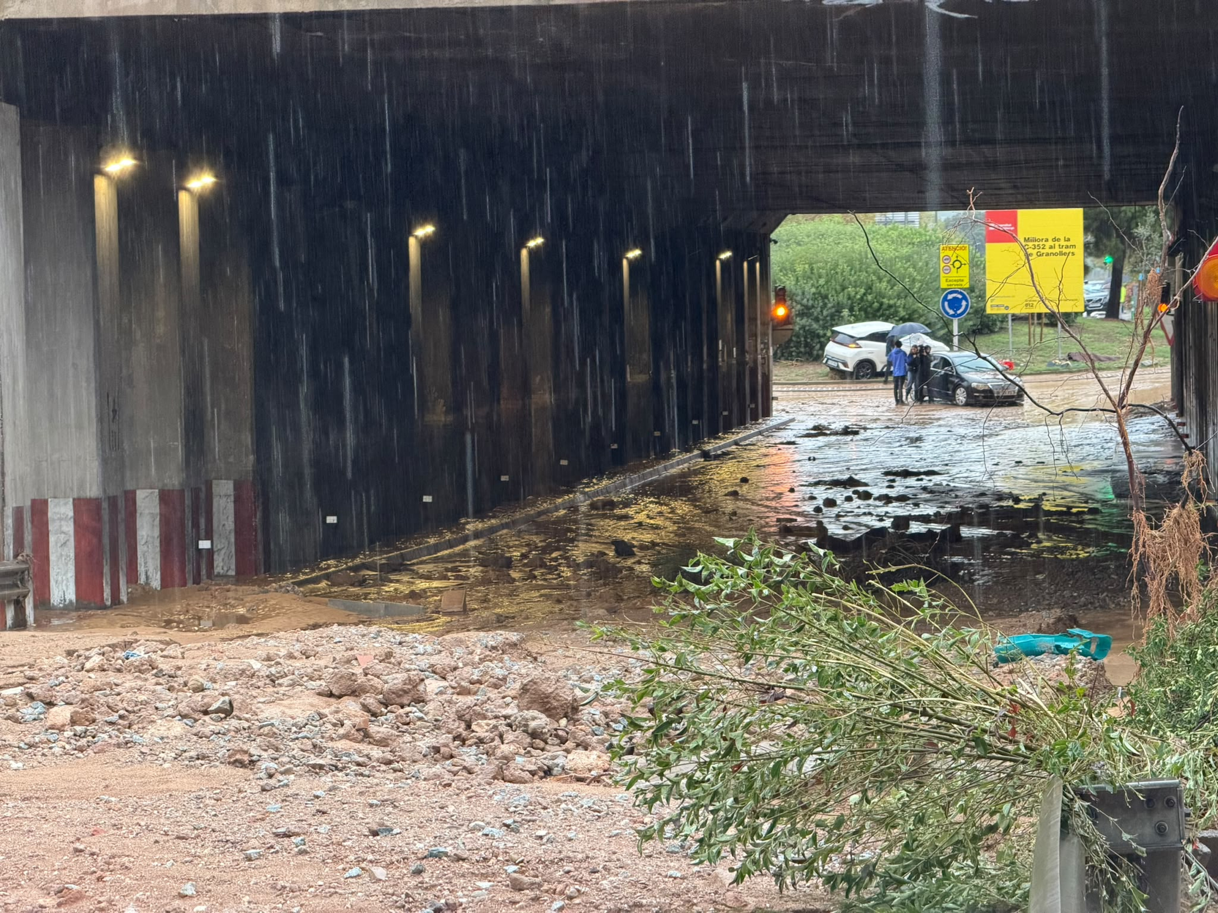 Flooded underpass in Granollers.