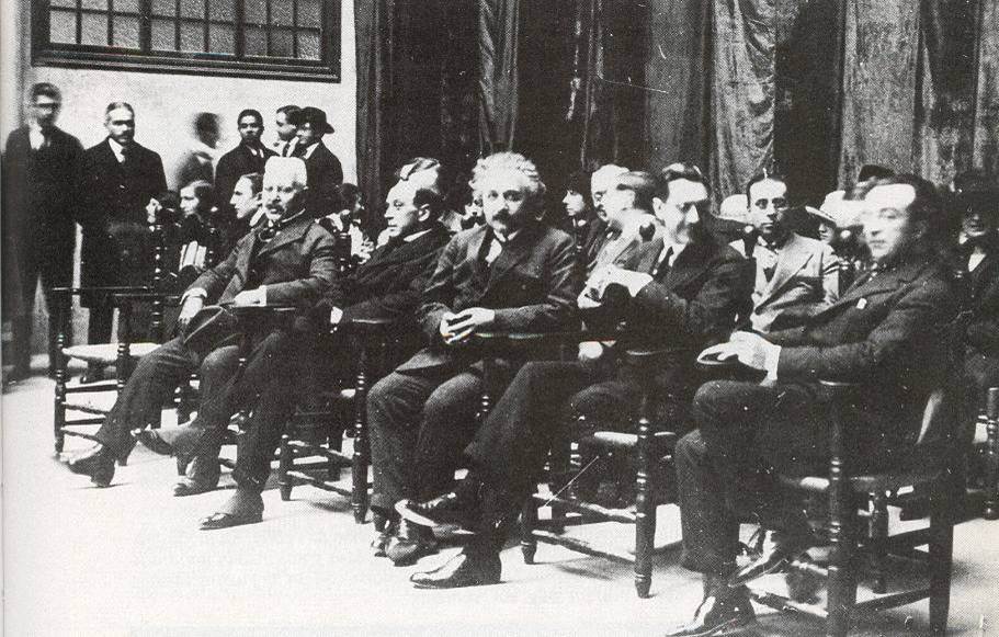 Albert Einstein at Escola Industrial school on February 28, 1923 - Courtesy of ETSEIB, UPC university