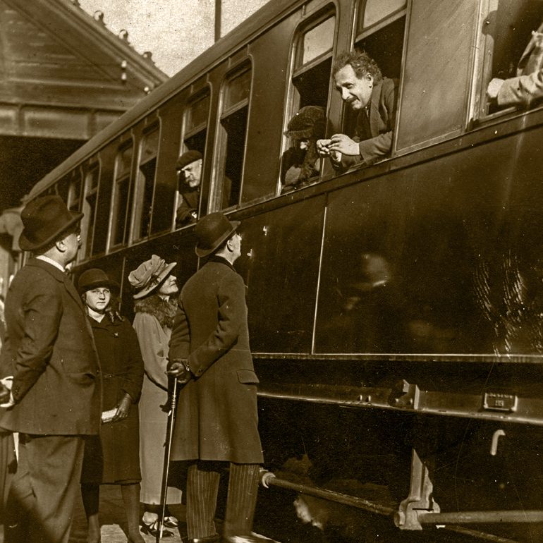 Albert Einstein's farewell in Estació de França train station on March 1, 1923 - Courtesy of ETSEIB, UPC university