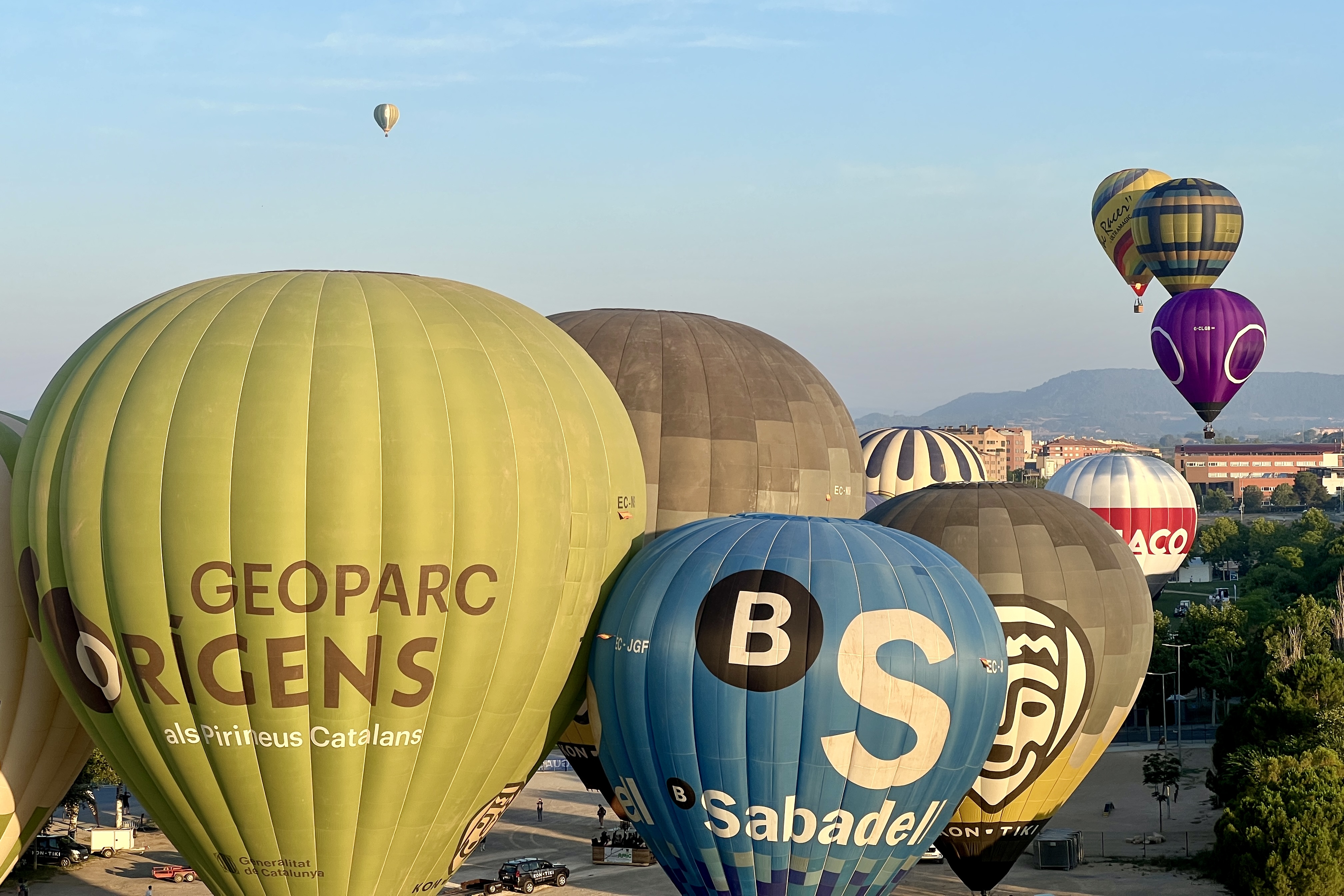 Hot air balloons taking off at European Balloon Festival