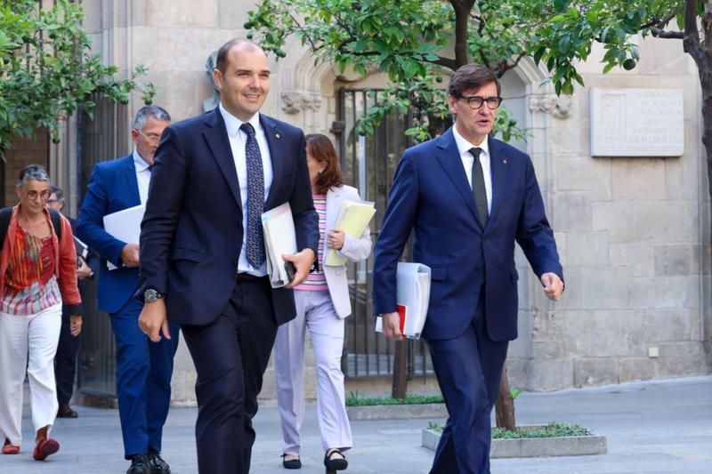 Catalan president, Salvador Illa, and presidency minister, Albert Dalmau