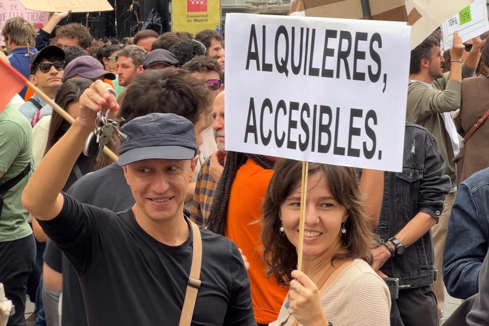 Protesters in Madrid on Sunday.