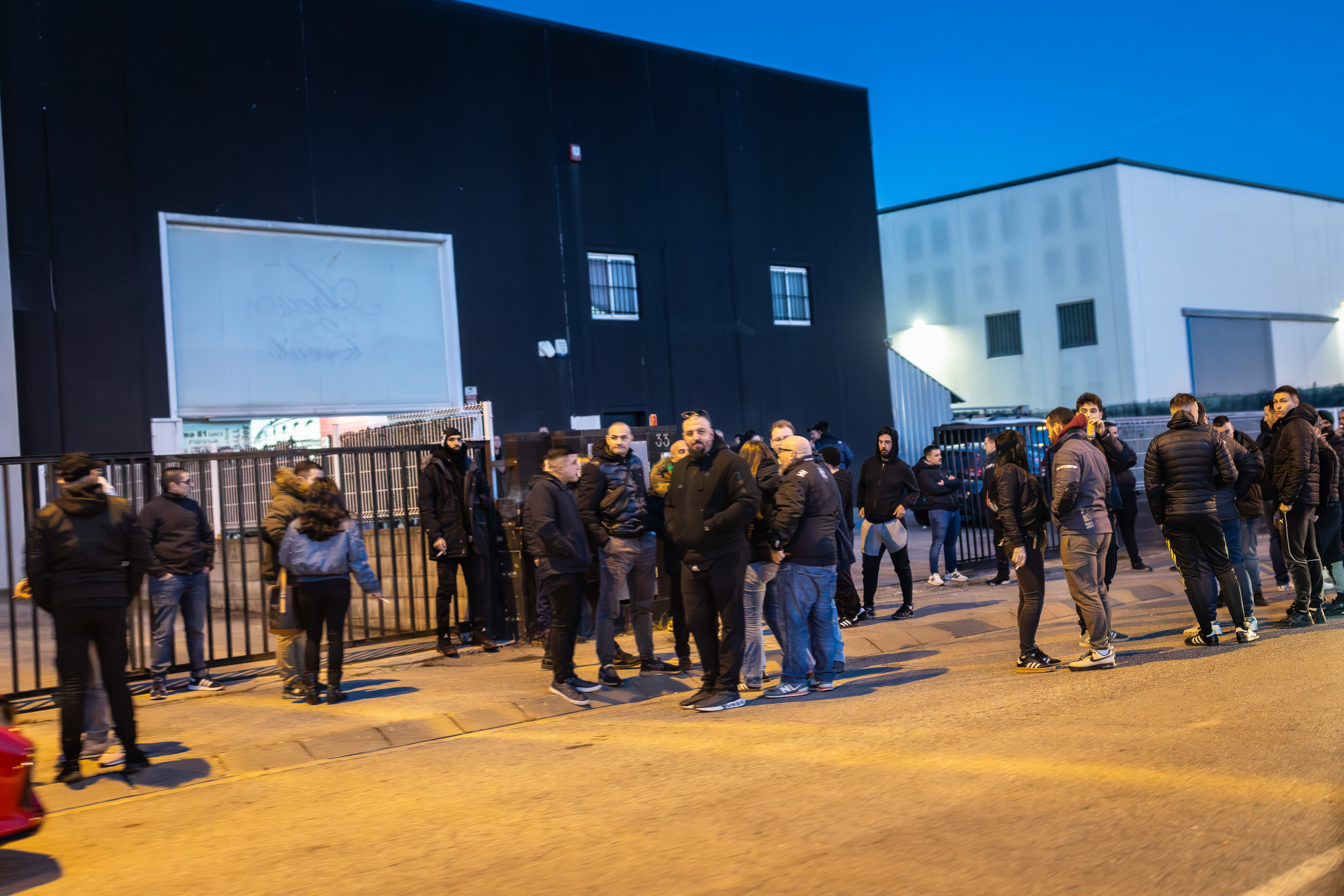 Núcleo Nacional members outside their new headquarters in Catalonia, located in Sentmenat, an industrial area approximately 30 kilometres from Barcelona
