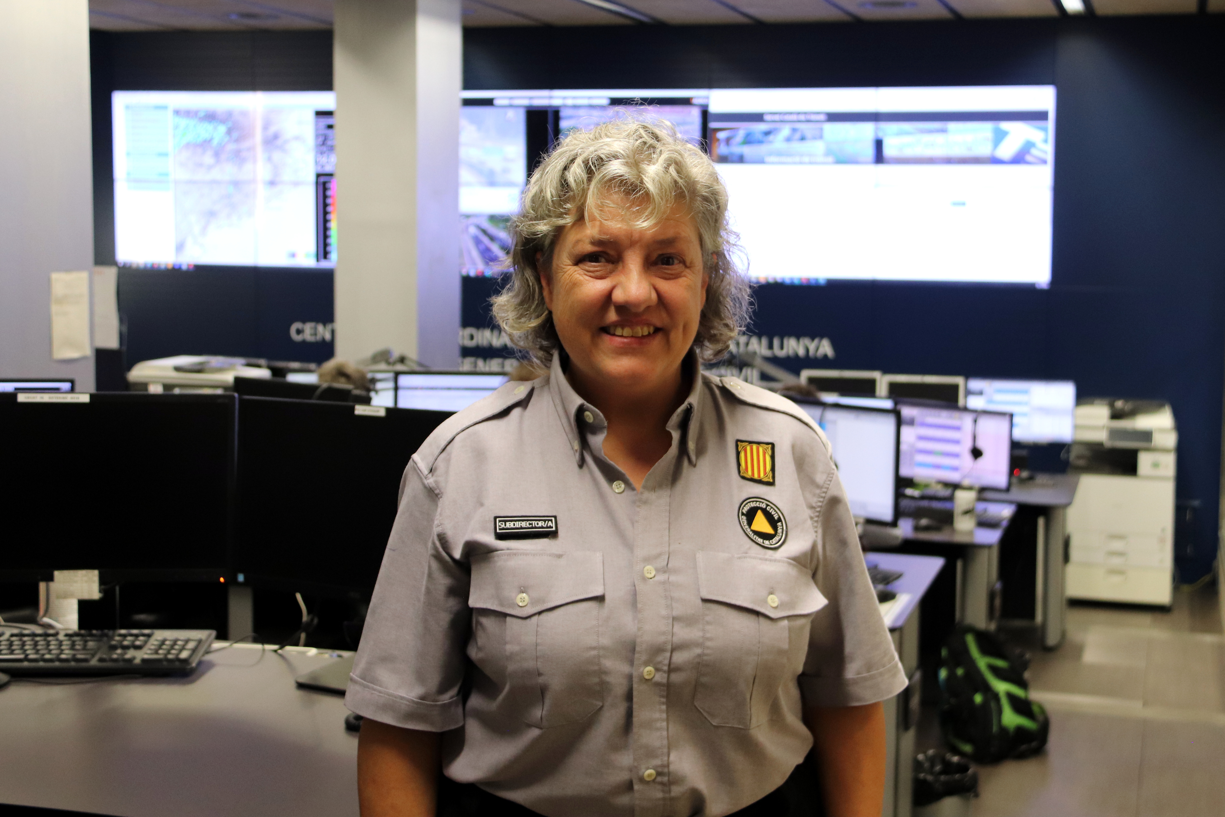 Protecció Civil deputy director Imma Solé at the Operational Coordination Center of Catalonia (CECAT)