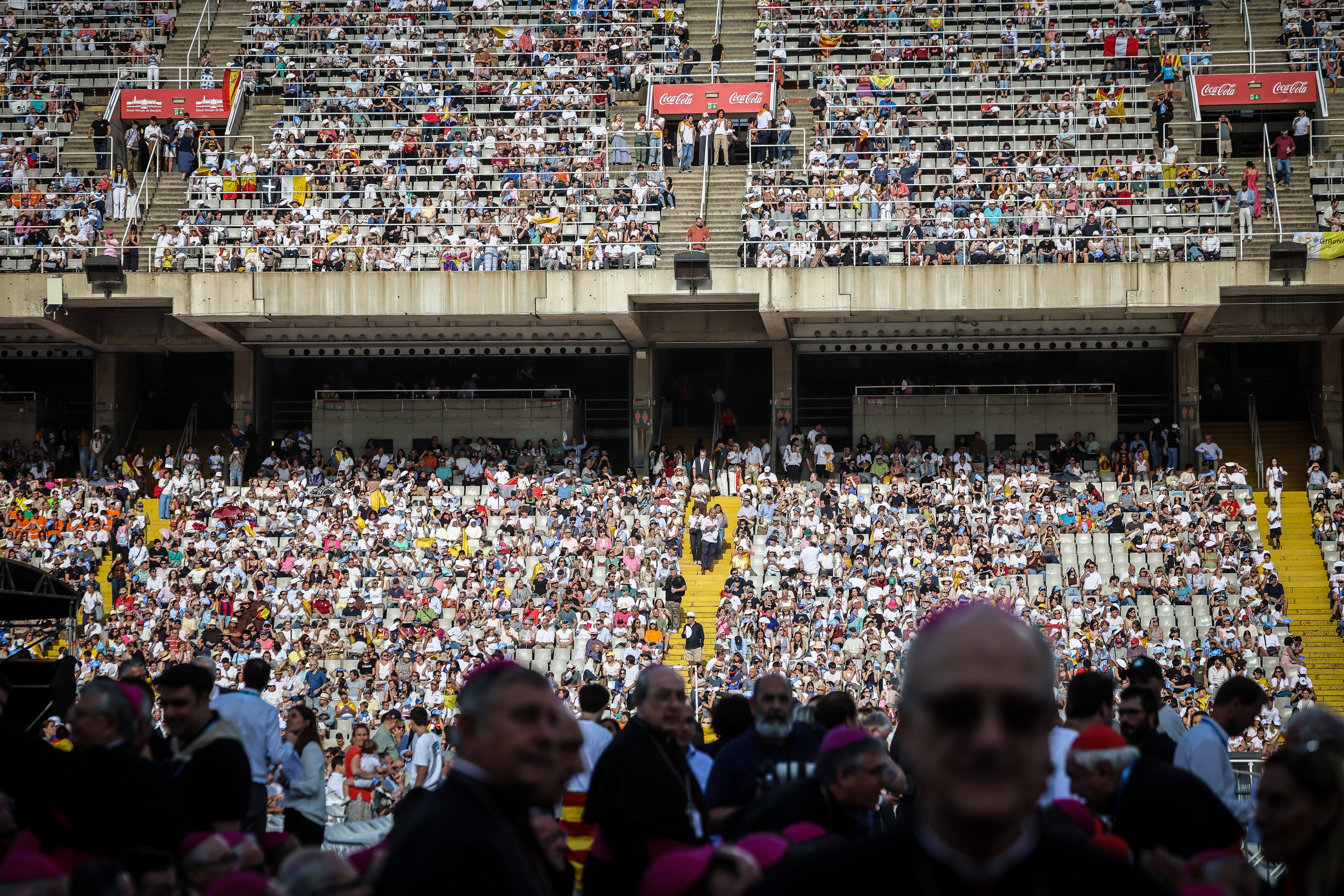 Thousands of devotees in the Olympic Stadium