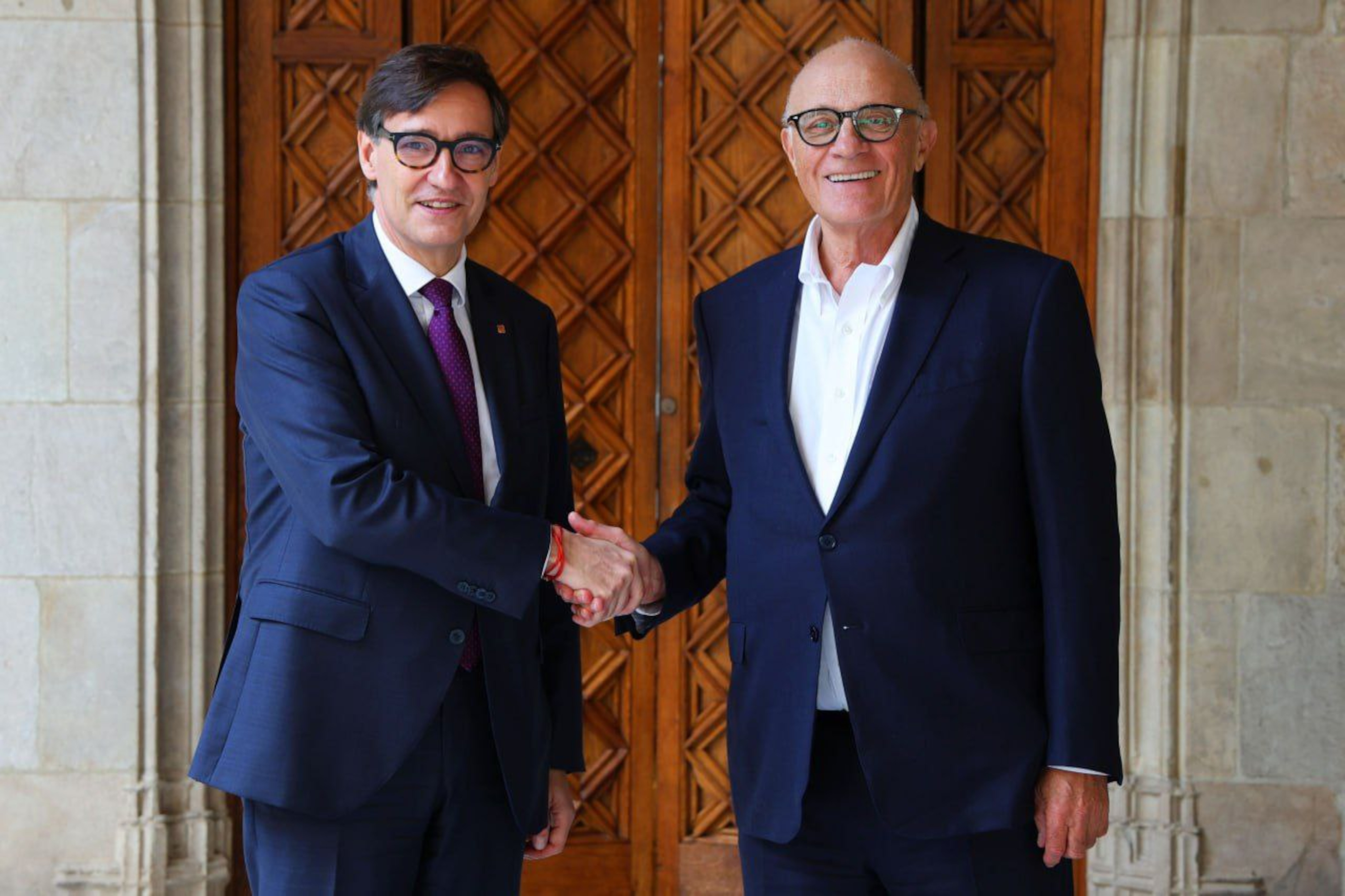 Catalan president Salvador Illa meets with Banc Sabadell president Josep Oliu
