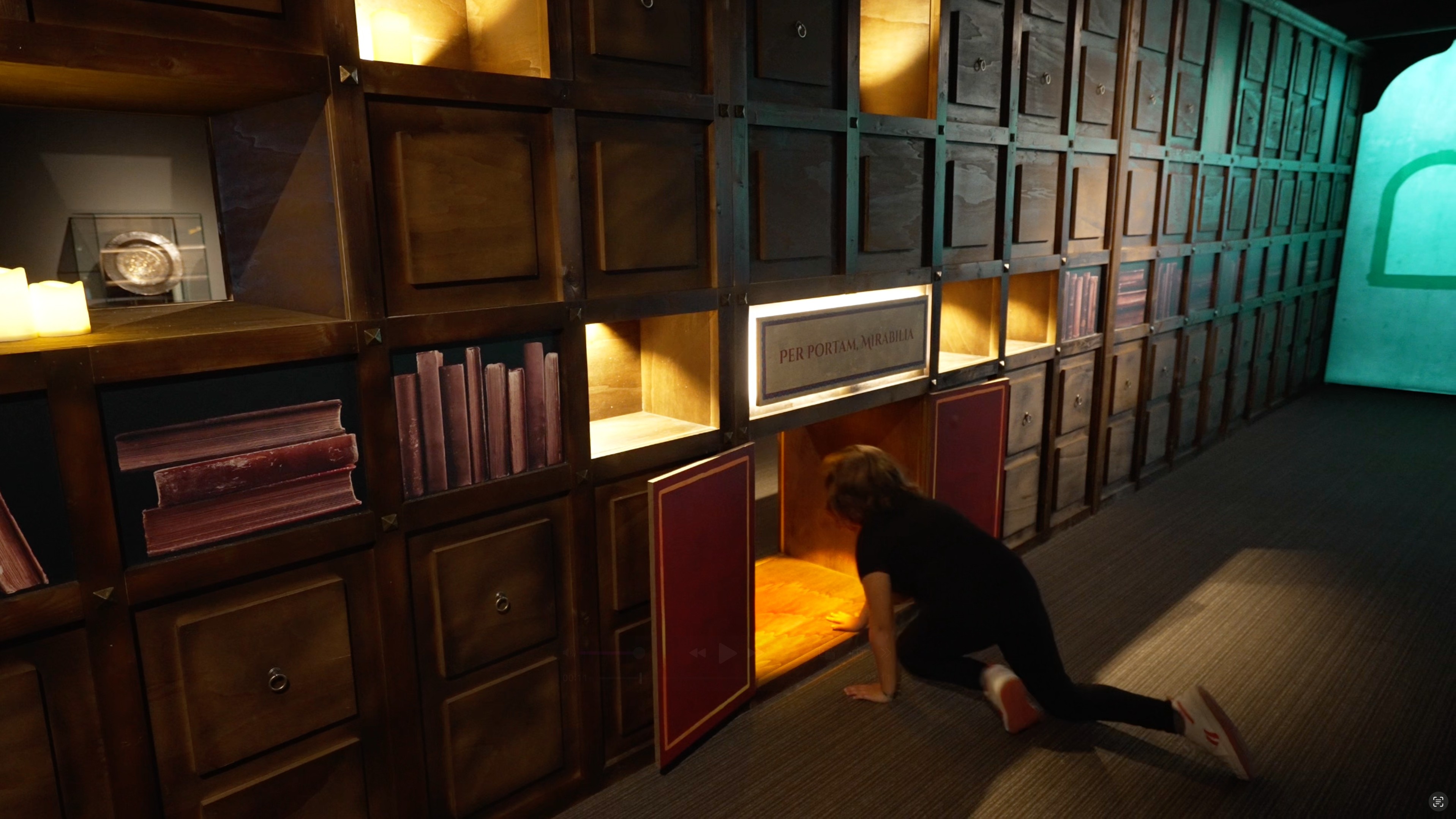 Part of the Library of Fantastic Beasts exhibition in Casa Amatller Art Centre