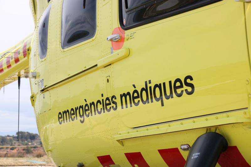 A medical emergency response unit helicopter