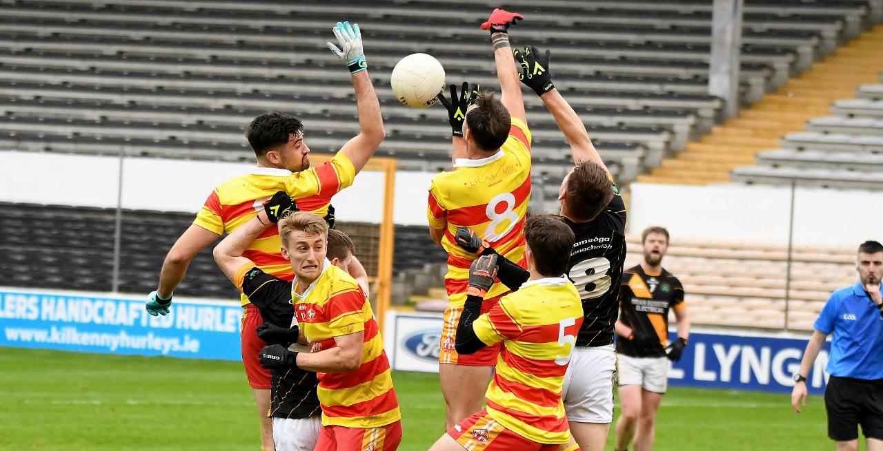 A moment during the Barcelona Gaels' victory over Conahy Shamrocks in the 2024 Leinster Junior Football Championship