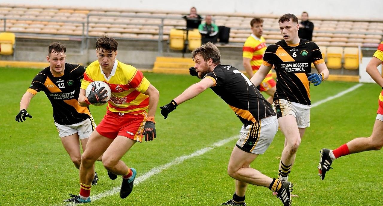 A moment during the Barcelona Gaels' victory over Conahy Shamrocks in the 2024 Leinster Junior Football Championship